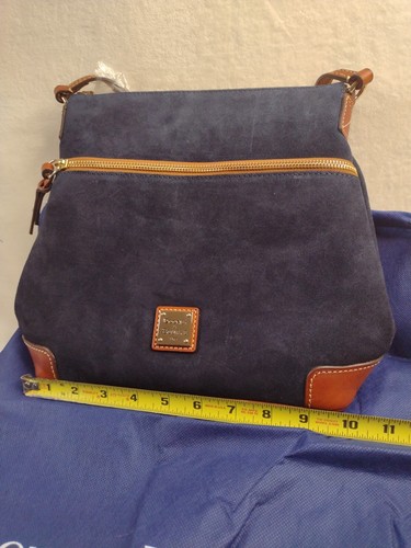 Dooney & Bourke Navy Blue Suede Leather Crossbody Purse Bag Gold & Brown NWT - Picture 12 of 20