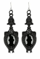 Restyle Gothic Schwarze Horn-Drachen Pentagramm AnhäNger Ohrringe