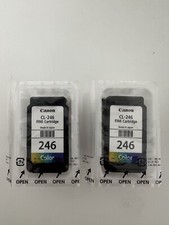 2- Genuine Canon Pixma CL-246 Tri Color Ink Cartridge Sealed 246 NEW without box