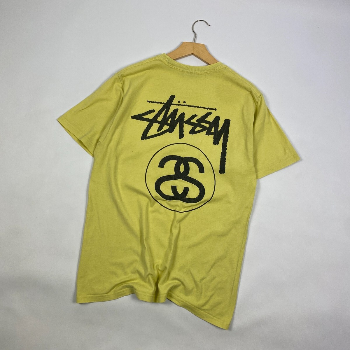 Stussy Tシャツ イエロー Mサイズ Men`s Vintage Stussy Yellow Big Logo Cotton T-shirt Size M | eBay