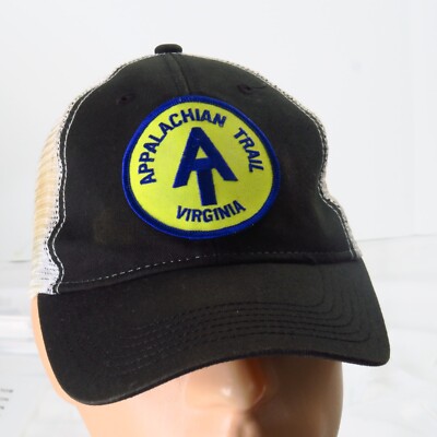 Appalachian Trail Virginia Black Mesh Strapback Hat Green Logo ML Caps Hiking