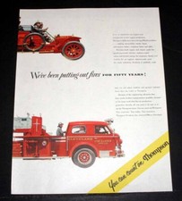 1952 OLD MAGAZINE PRINT AD, THOMPSON PRODUCTS, PUTTING OUT FIRES FO 50 YEARS!
