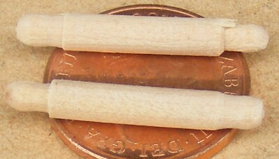 Puppenstube Holz Nudelhölzer 2 kleine Küchenzubehör Maßstab 1:12 V315 tumdee