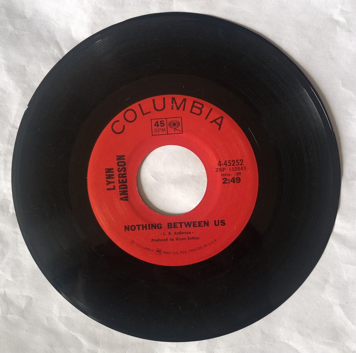 Lynn Anderson Rose Garden / Nothing Between Us 45 RPM Columbia