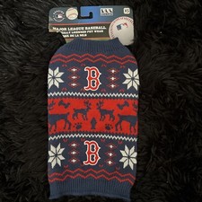 Boston Red Sox Knit Christmas Holiday Dog Sweater Jacket Vest size XS