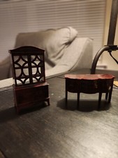 Vintage Ideal Dollhouse Furniture - Buffet Table with Drawer  Hutch Cabinet
