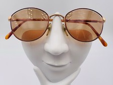 Vintage Lamy X122 Brown Gold Metal Oval Sunglasses USA FRAMES ONLY