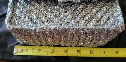Noam Hazan Silver Metalic Crocheted Erin Bag With Tags And Dust Bag - Picture 7 of 9