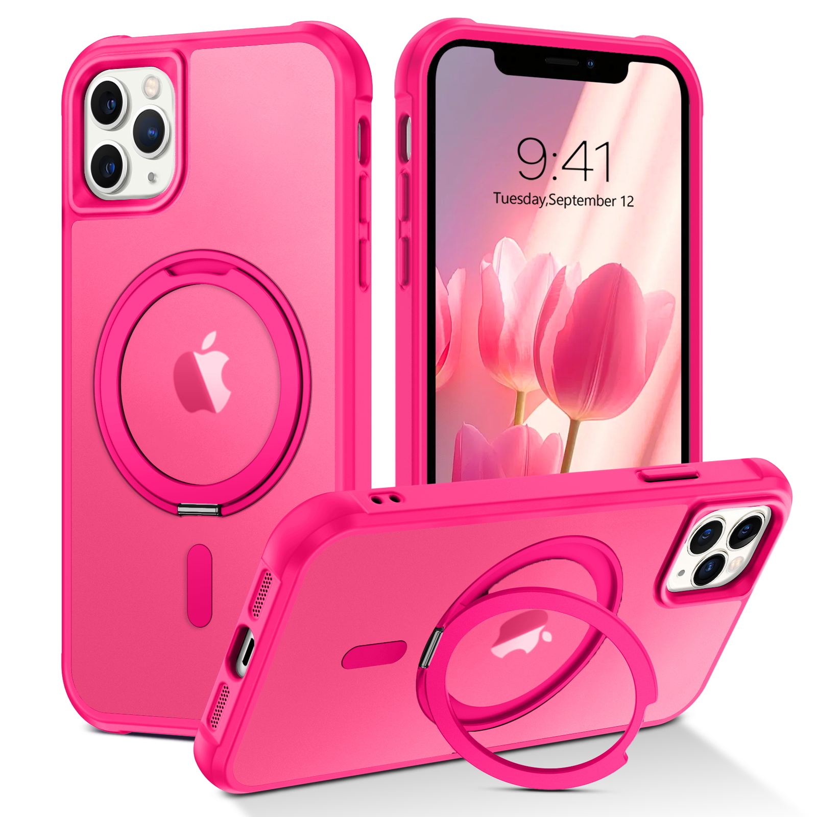 Pink Iphone 11 Pro Max Case With Ring Magnetic Case For IPhone 11