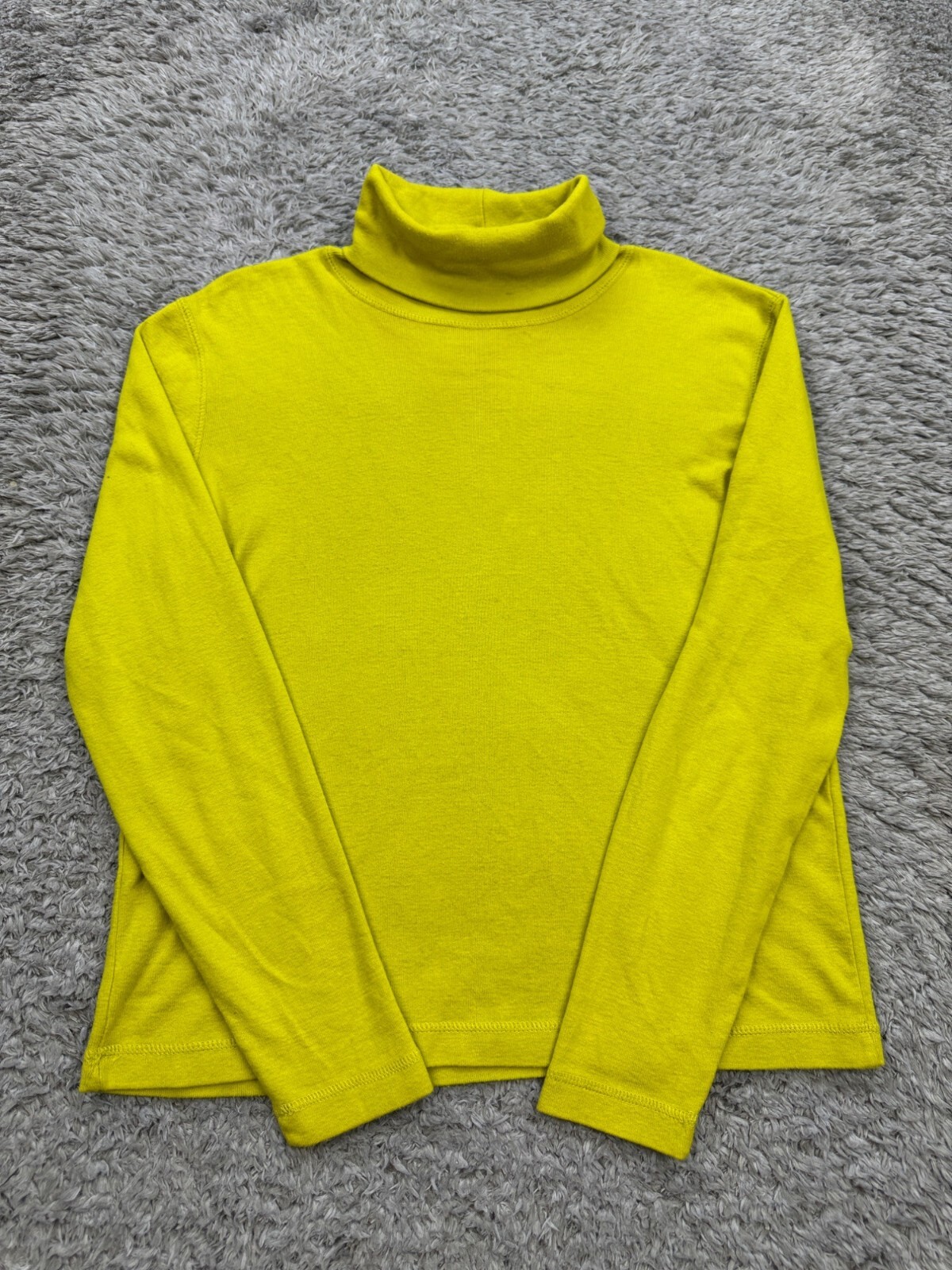 Adrienne Vittadini Sweater Women Small Yellow Sport Lightweight Turtleneck Vtg