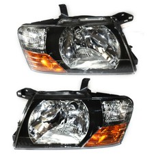 Pair Headlights Left Right Fits For Mitsubishi Pajero Montero 2000-2006