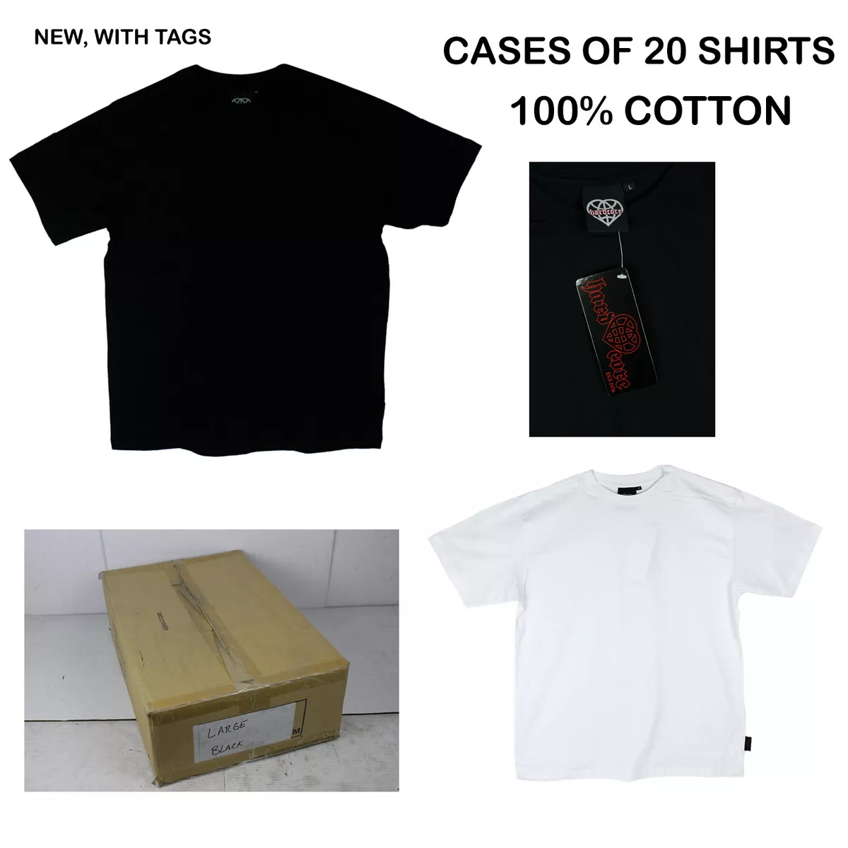 Wholesale Lot of Blank T Shirts Sold by the Box 20 Count Boxes