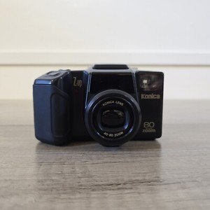 Konica Z Up 80 Super Zoom 35mm Film Point and Shoot Camera Black Battery Tested