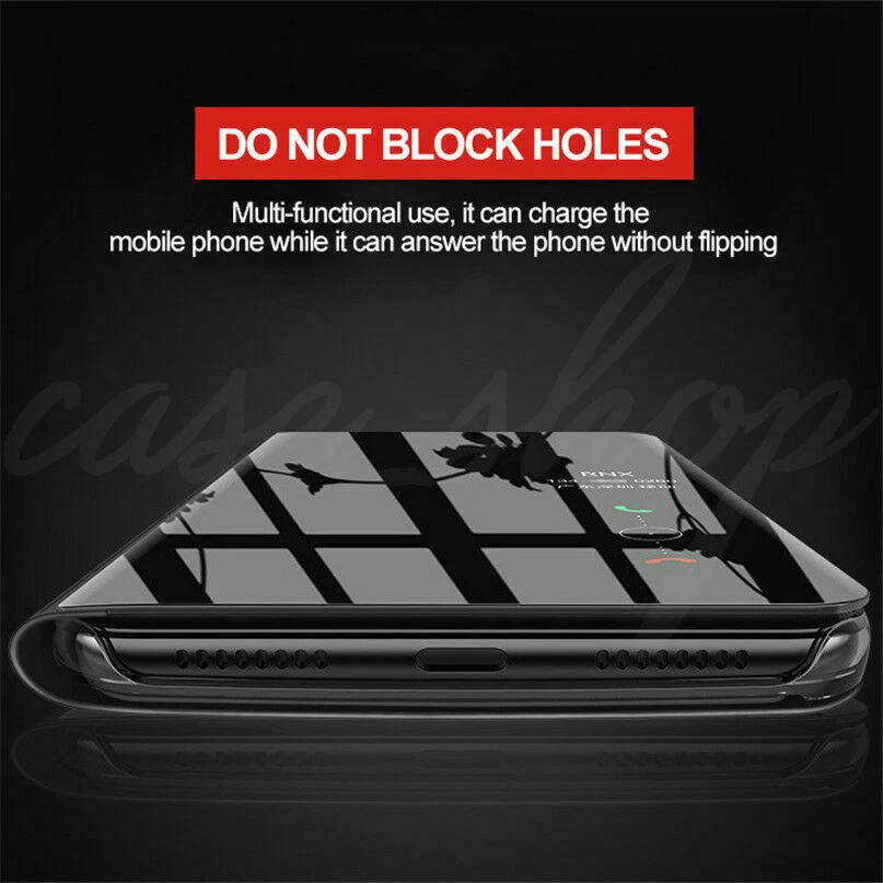 Clear View Mirror Flip Stand Case Cover For Huawei P20 Lite Pink Silver Black Bl - Image 4 of 4