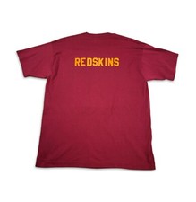 Vintage Mens XL Single Stitch Felt REDSKINS T-Shirt Burgundy Fruit Loom USA Made