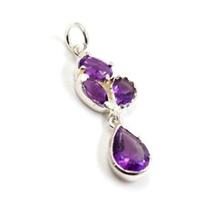 Gemstone Amethyst Gift For Her Sister Pendant Solid 925 Sterling Silver Jewelry