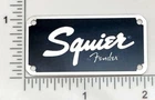 Mini Logo Plate SQUIER - Black And Silver - 50X25Mm - Metal -