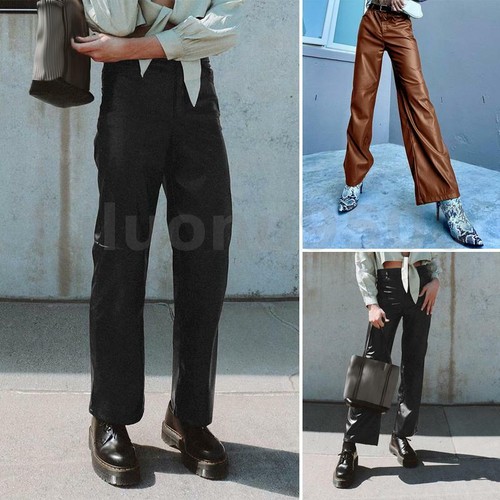 Mens Faux Leather Trousers Party 