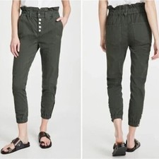 VERONICA BEARD TEDI TAPERED HIGH RISE ARMY GREEN PANTS SIZE 25/0