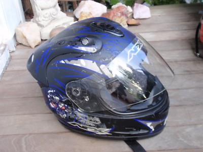 MOTORCYCLE HELMET MOTORCROSS AFX LARGE 23 5/8 -24 BLUE FX -30 | eBay
