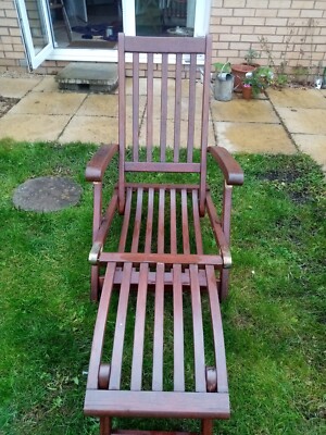 Steamer Chair Wooden Mahogany Colour Needs Attention
