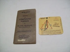 Vtg TRIG-EASY MANUAL FOR COMPOUND ANGLES Eugene Dietzgen booklet + slide chart