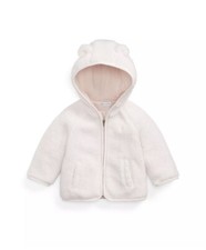 Polo Ralph Lauren Baby Girls Bear Ear Teddy Long Sleeves Fleece Jacket Pink 24M