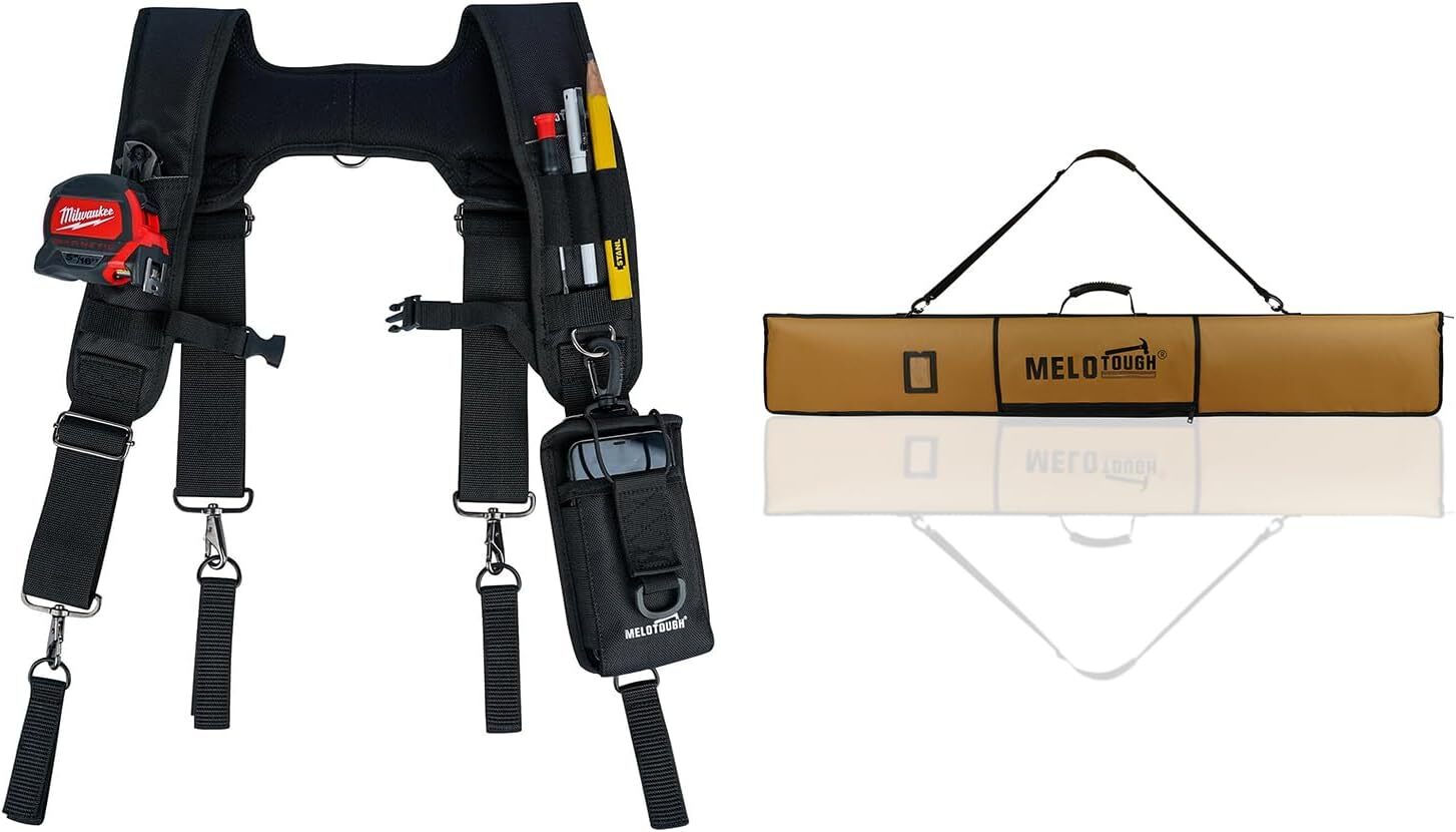 MELOTOUGH Tool Belt Suspenders Construction Bag Suspenders Padded Work belt Susp
