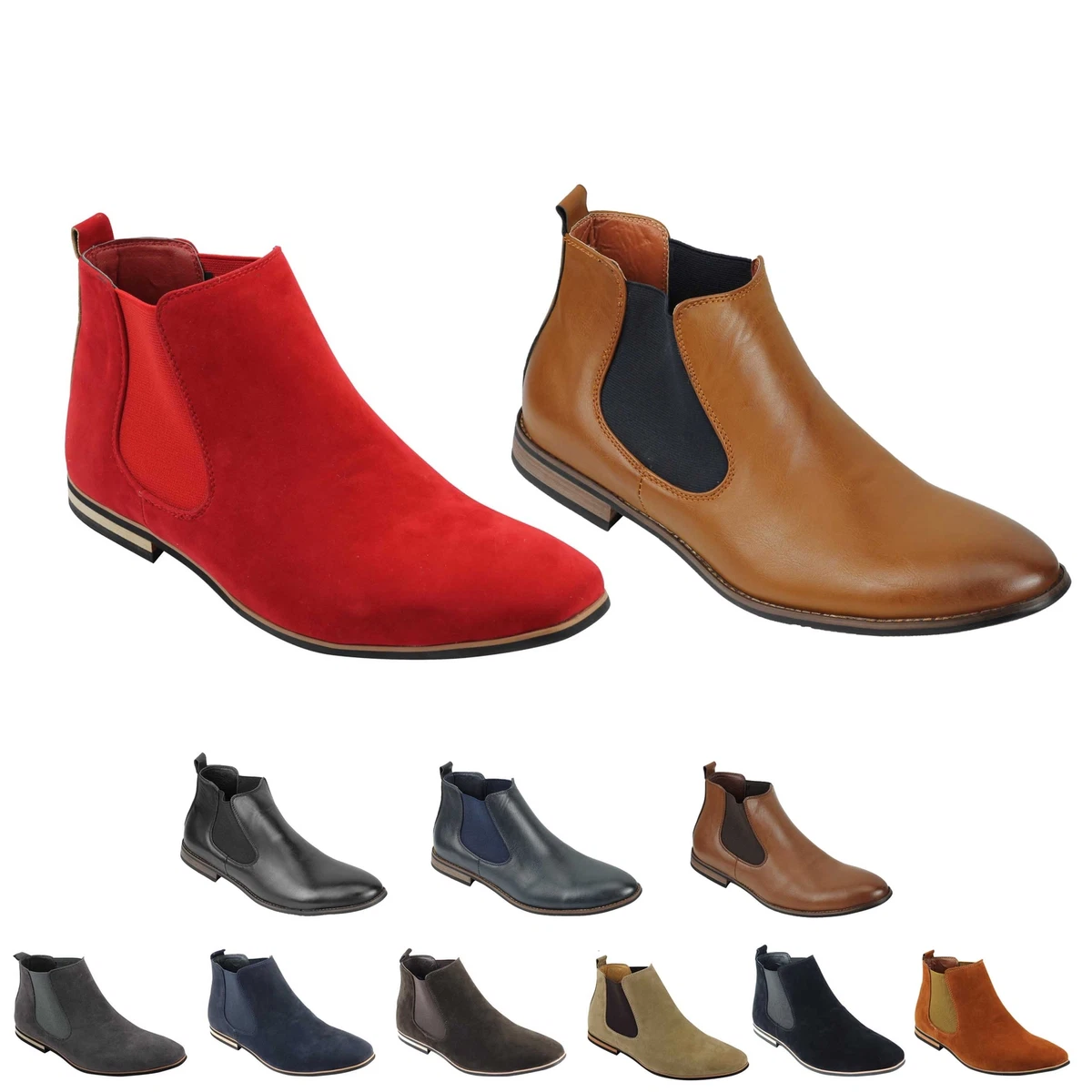 Botas de Cuero Chelsea de Gamuza para Hombre Estilo Italiano Inteligentes Informales Desierto Zapatos eBay