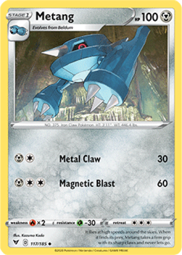 metang pokemon card - 114/162 (TEF) Common Extra Comet Punch does 30 damage plus 30 more damage Metang 118 SWSH12 Silver Tempest