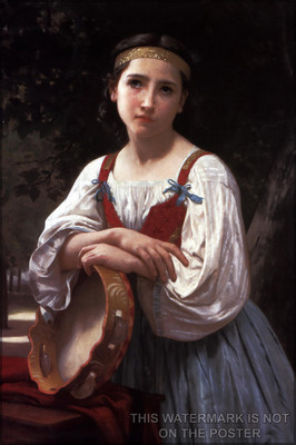Poster, Many Sizes; Gypsy Girl With A Basque Drum William-Adolphe Bouguereau (18