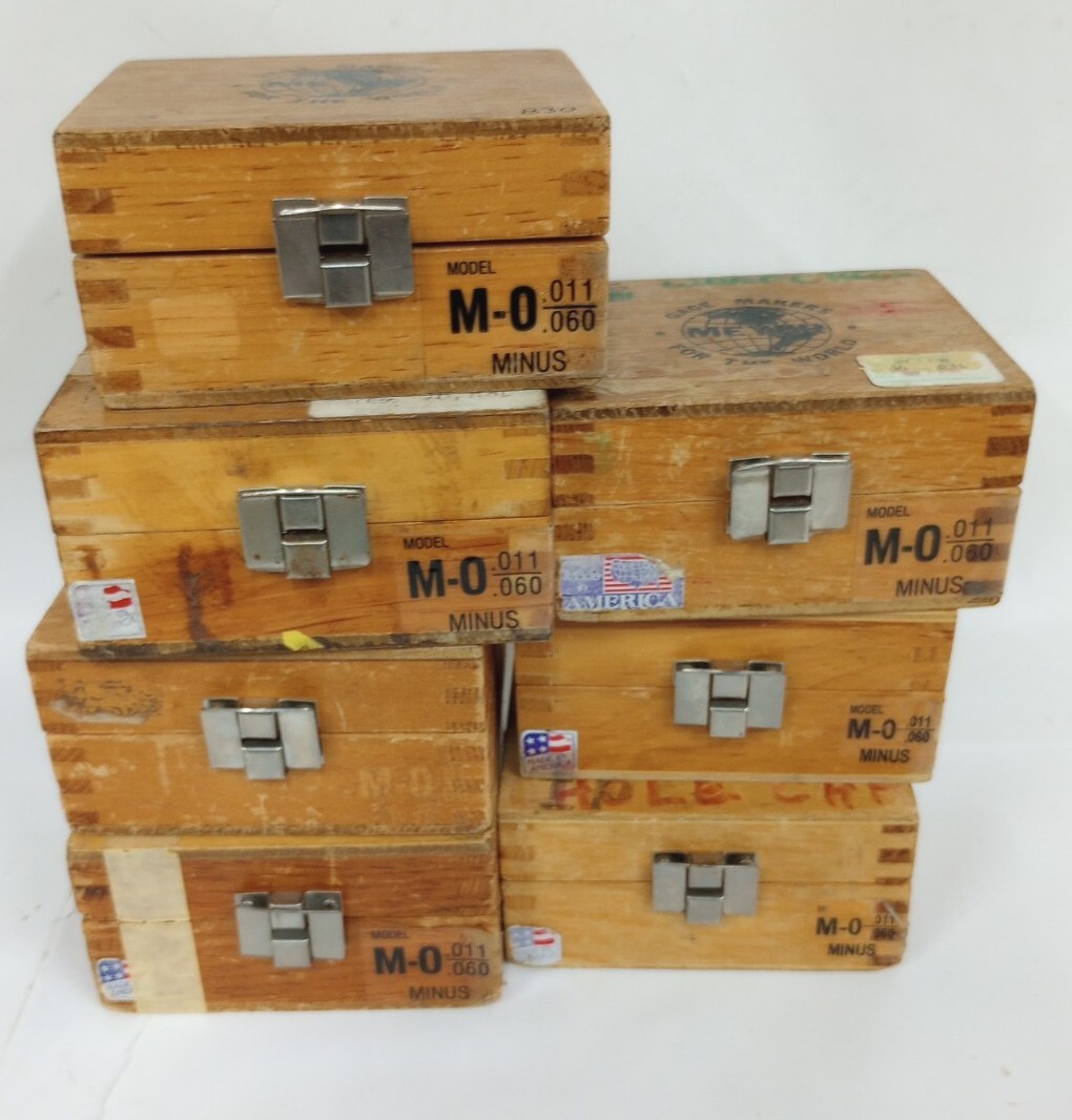 LOT OF 7 Boxes of Machinist Tools Plug Gage Sets .011 Thru .060 Model M