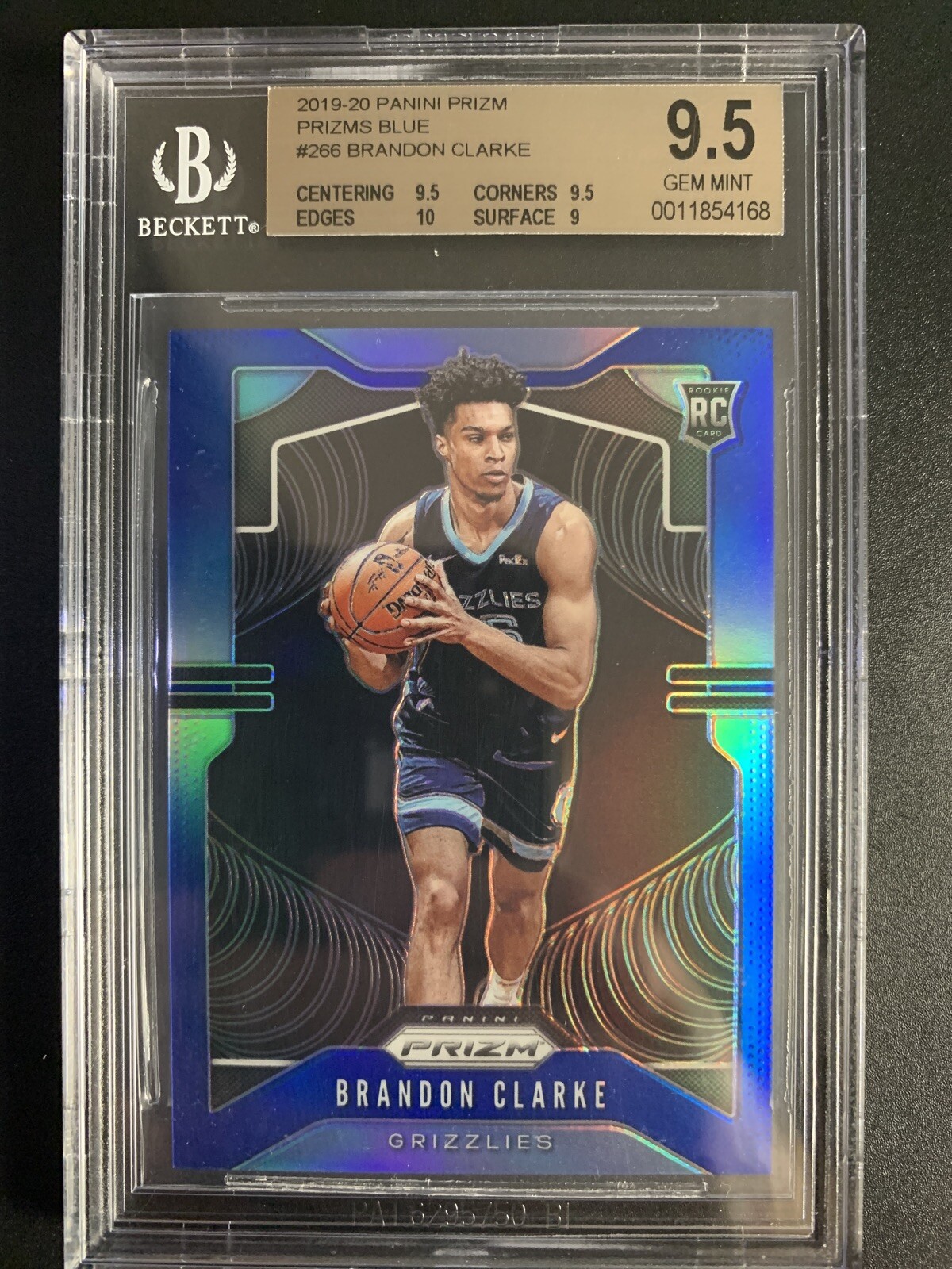 2019-20 Brandon Clarke BGS 9.5 Prizm Blue Rookie RC#266 SUB 10! 120/199 GEM MINT