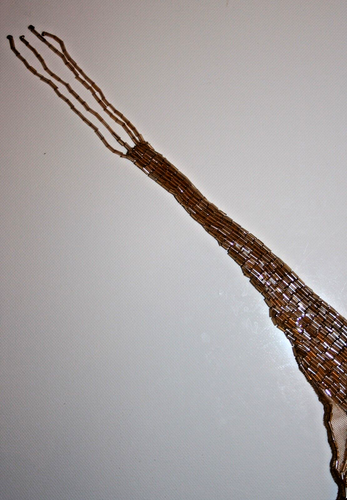 1980s NEW VINTAGE HAUTE COUTURE PARIS Shawl/Scarf, Gold Sequinned Beaded/Tassels - Picture 11 of 11
