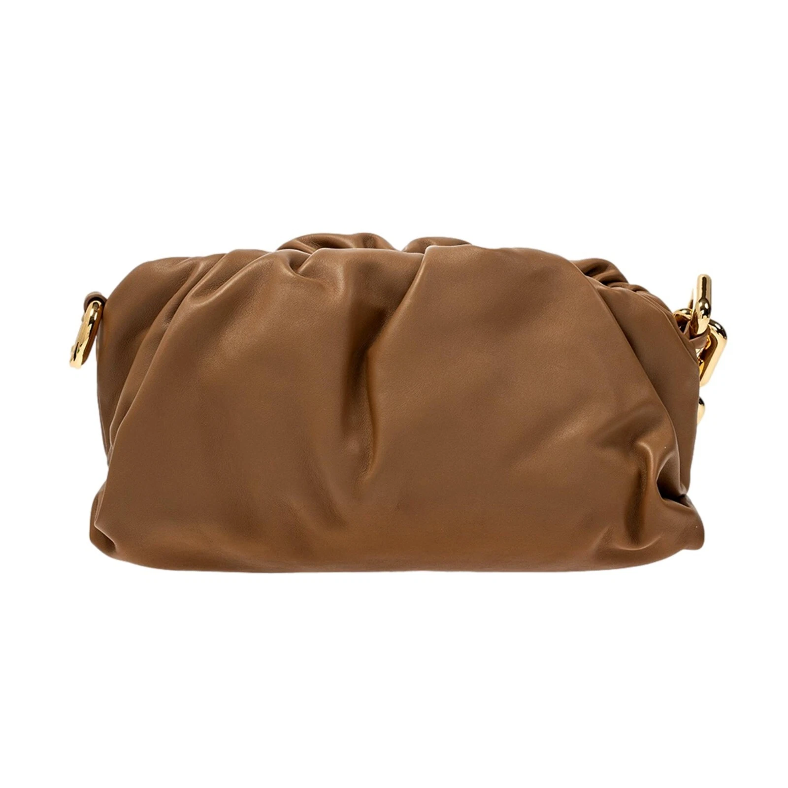 Borsa a tracolla Bottega Veneta The Chain Pouch in pelle di vitello marrone nuova