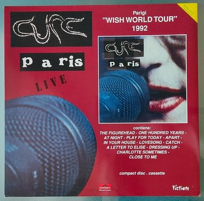 THE CURE PARIS LIVE WISH WORLD TOUR 1992 ITALIAN ADVERTISING CARDBOARD LP FORMAT