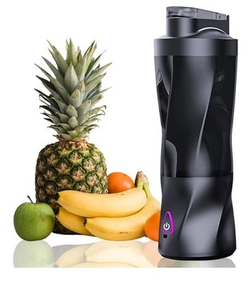 Portable USB Juicer Blender 700ml 6 Blade Smoothie Maker 6000mAh Black