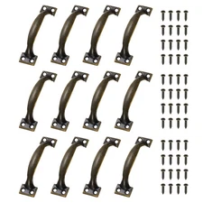 12 Pcs Door Handles, 3.9" Hardware Handle Pull with Screw, Green Bronze