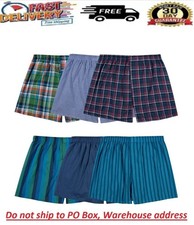 5 or 6 Pack Fruit of the Loom Men's Tag-Free Boxer Underwear Short Pattern Woven
