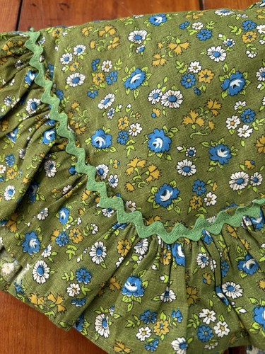 Prairie Bonnet Green Floral Print Handmade Rick Rack Never Worn! - Picture 6 of 7