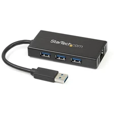 StarTech 3-Port Portable USB 3.0 Hub plus Gigabit Ethernet