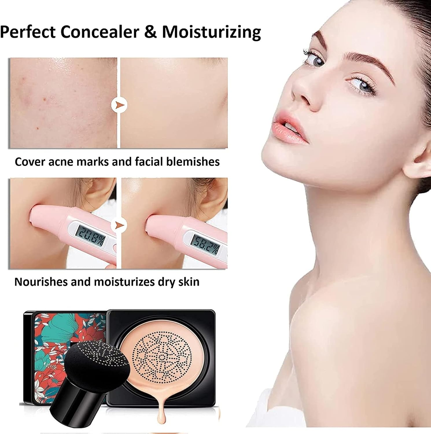 Mushroom Head Air Cushion Foundation BB Cream| Moisturizing Concealer| Even Ski view 2