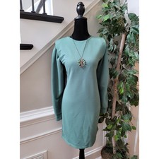 Missguided Bodycon Dress Women's Size 6 Green 100% Polyester Long Sleeves