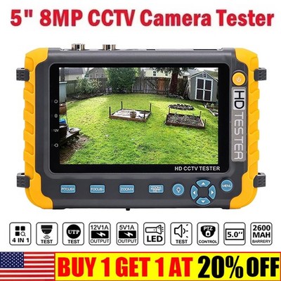 5 Inch HD CCTV Tester Monitor Support 8MP TVI/AHD 8MP CVI Camera, HDMI/VGA input