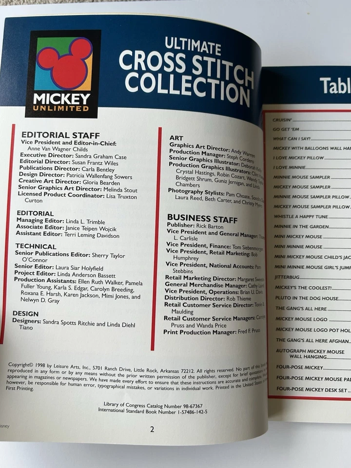 1998 Mickey Mouse/Disney Ultimate Cross Stitch Collection book - Image 3 of 4