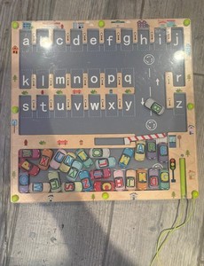 Wooden Magnetic Alphabet Maze Letter Puzzle, Montessori Fine Motor Skills...