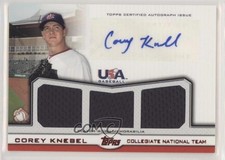 2011 Topps USA Baseball Team Triple Relics Red 7/25 Corey Knebel Auto c2c