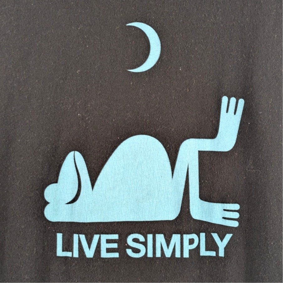 Patagonia Live Simply Womens XL Graphic Tee Faded Black 100% Organic Cotton USA