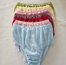 7 Underwear Women Nylon Panties Silky Light Soft Briefs High Waist 24"-28"Size S