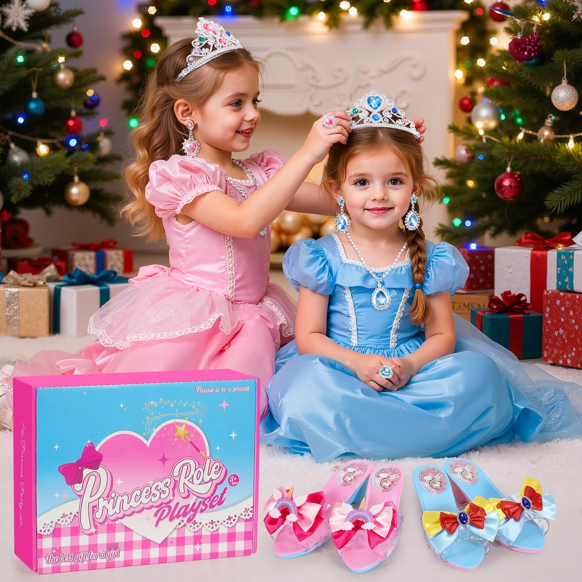 princess dress with shoes Princess Dress Up Shoes for Girls, Toddler Girl Toys Princess Shoes with  Jewe